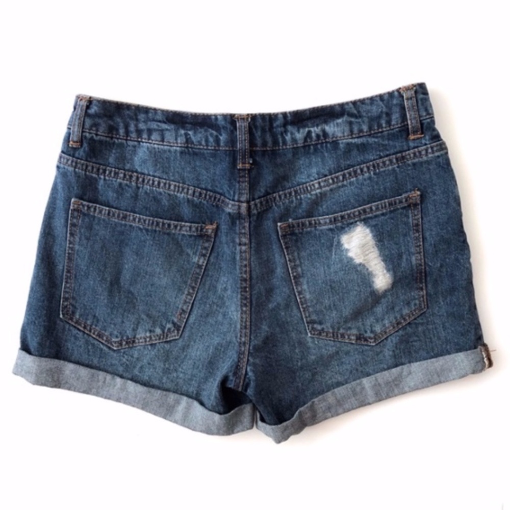 Forever 21 Denim High Waist Destroyed Jean Shorts - Picture 2 of 7